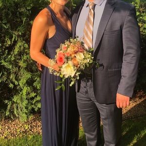 Marine blue, David’s bridal Mesh Long dress